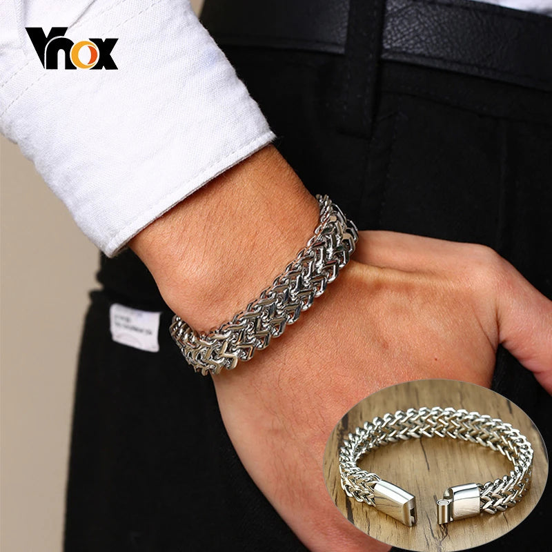 Apollo Vintage Oxidized Double Curb Chain Bracelet for Men Stainless Steel
