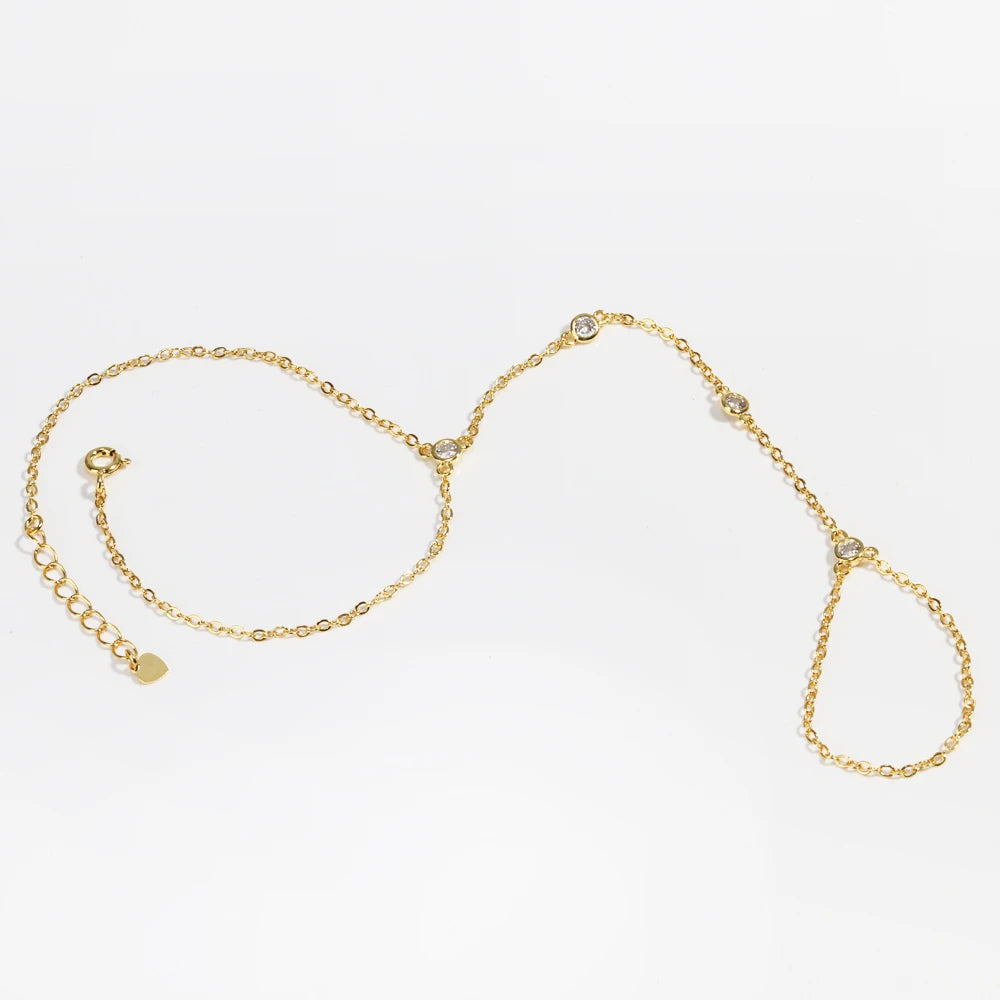 Zahra Hand Chain Bracelet 18K Gold plated Stainless Steel