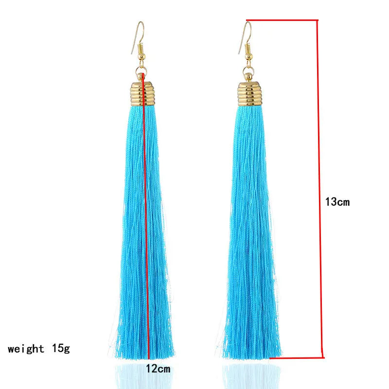 Vintage Ethnic Long Tassel Earrings