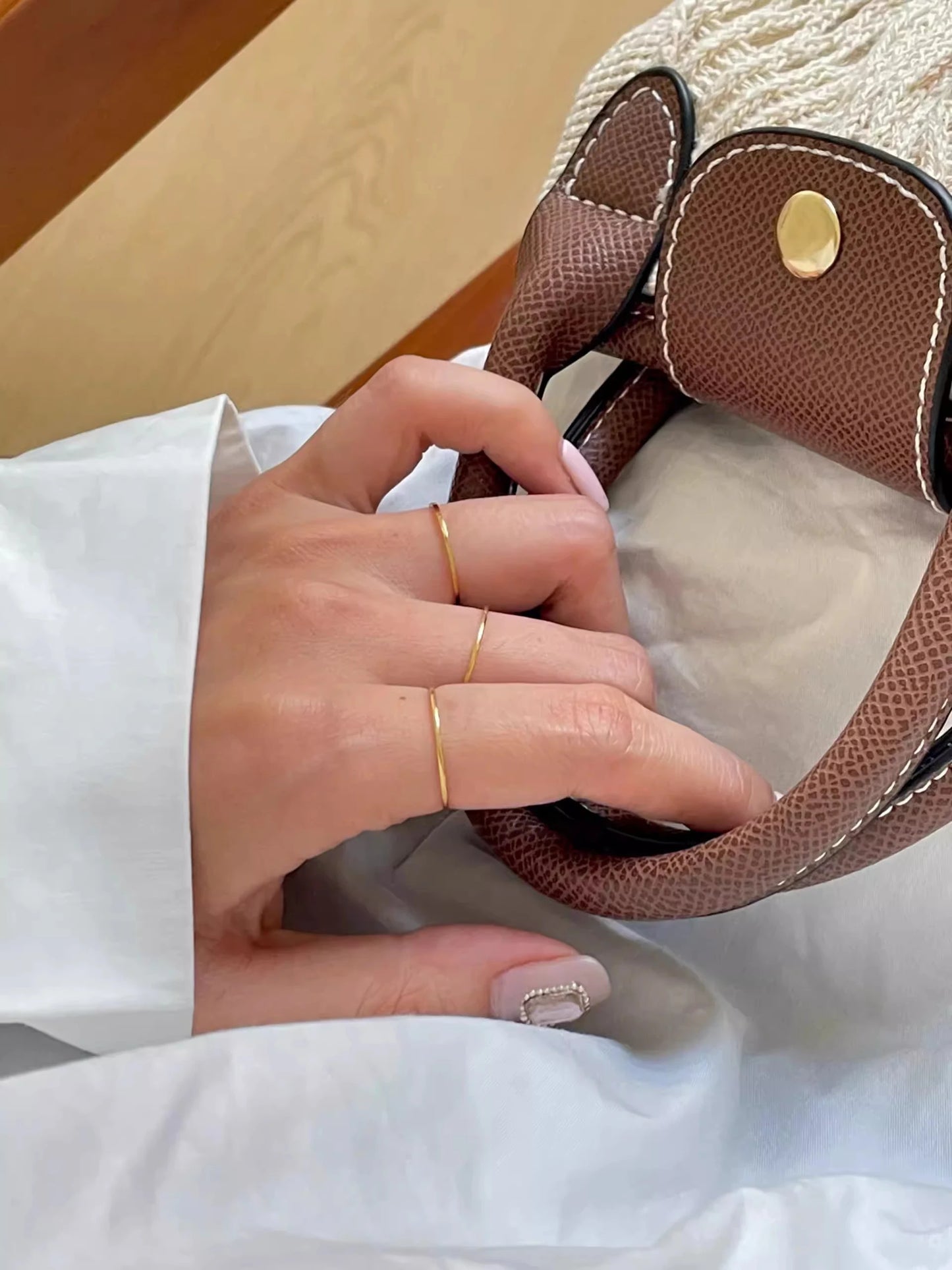 Extremely Thin Stainless Steel Anti-Tarnish Rings for Women