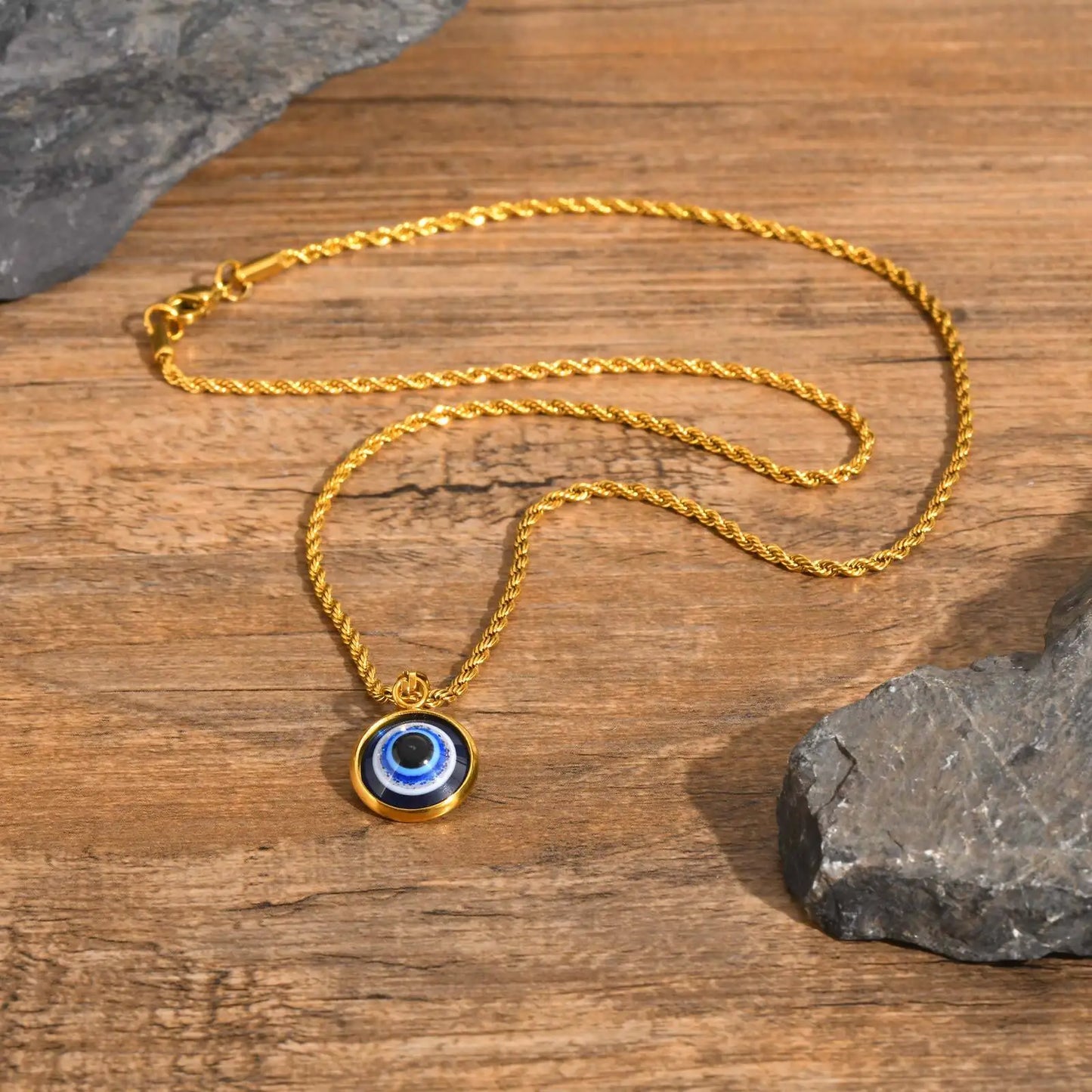 Evil Eye Stainless Steel Pendant Necklaces for Men