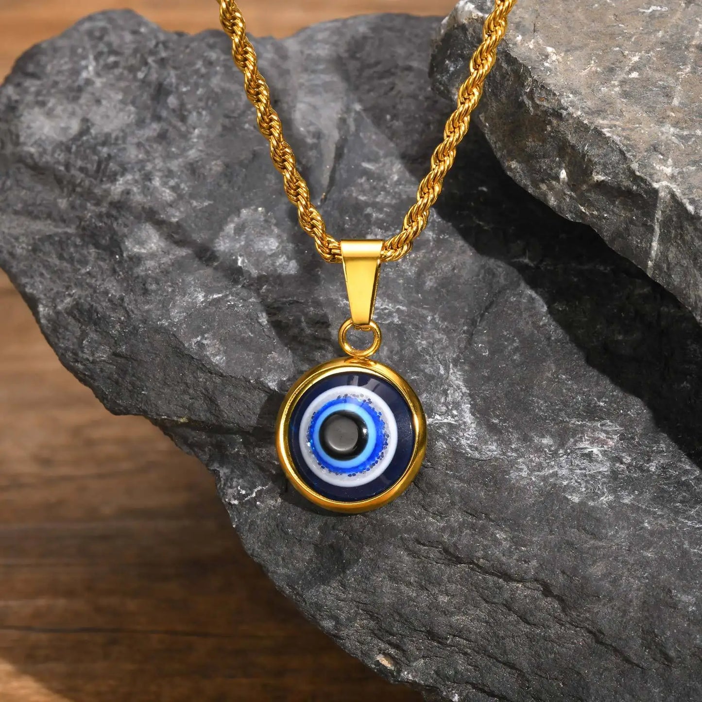Evil Eye Stainless Steel Pendant Necklaces for Men