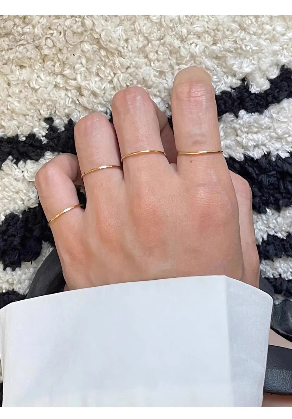 Extremely Thin Stainless Steel Anti-Tarnish Rings for Women