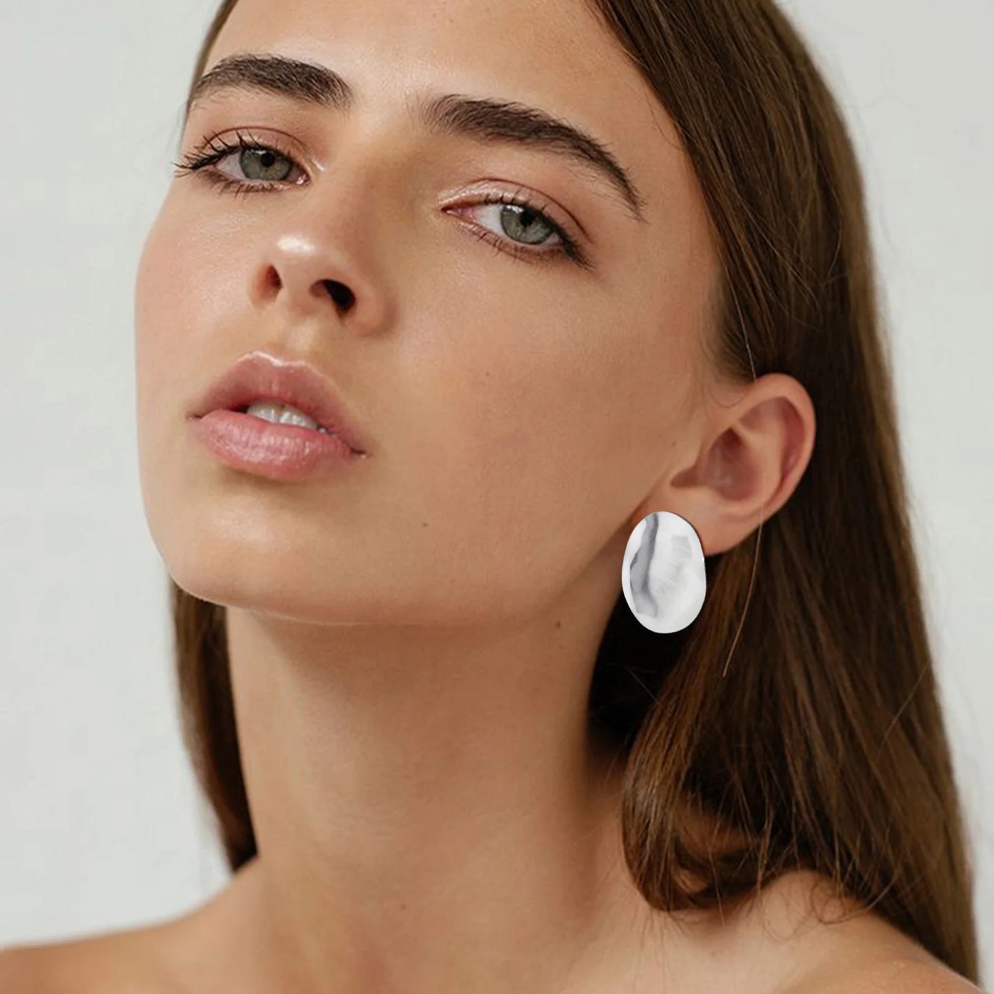 Athena Matt Large Stainless Steel Stud Earrings