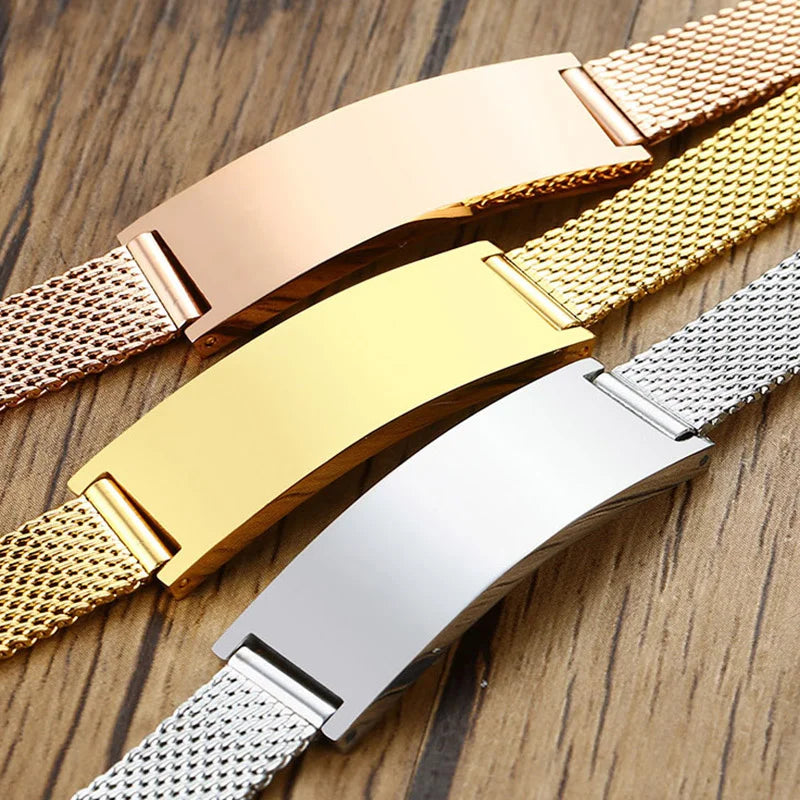 Achilleas Adjustable Bracelets for Men Women Mesh Band Stainless Steel