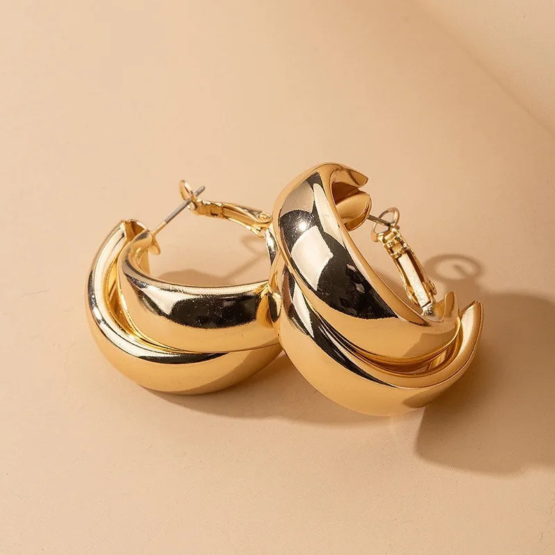 Stainless Steel Chunky Hoop Earrings
