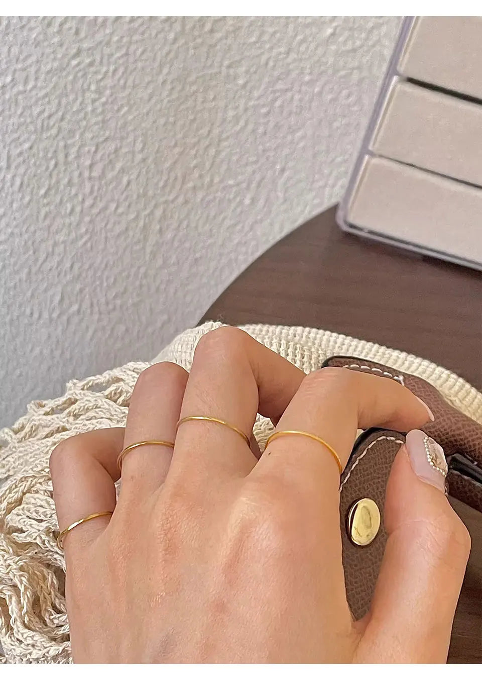 Extremely Thin Stainless Steel Anti-Tarnish Rings for Women