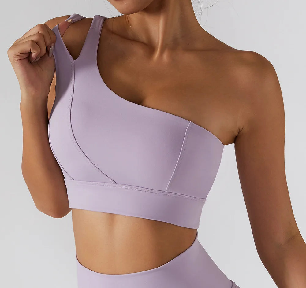 Sexy Women's Sports One Shoulder Bra