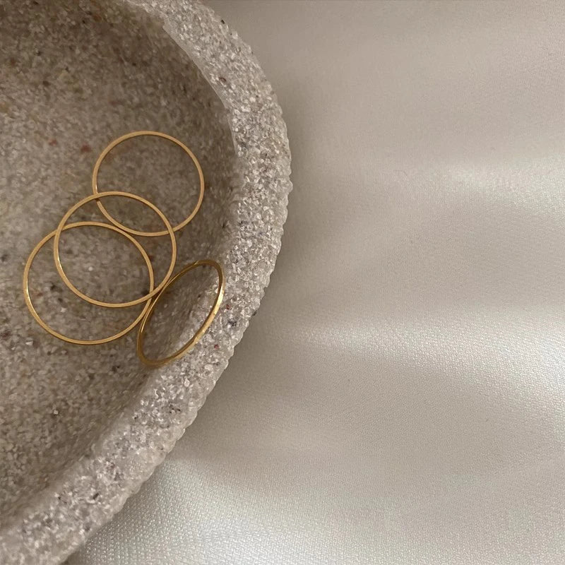 Extremely Thin Stainless Steel Anti-Tarnish Rings for Women