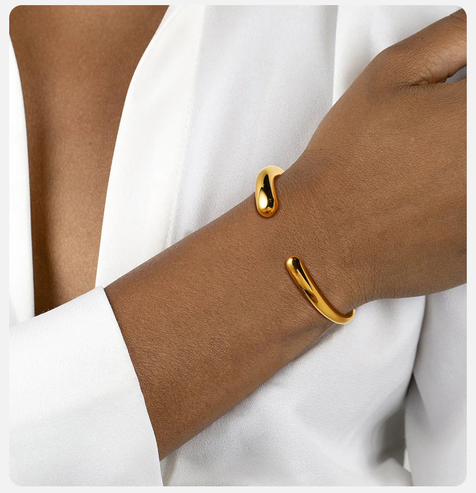Waterdrop End Cuff Bracelet