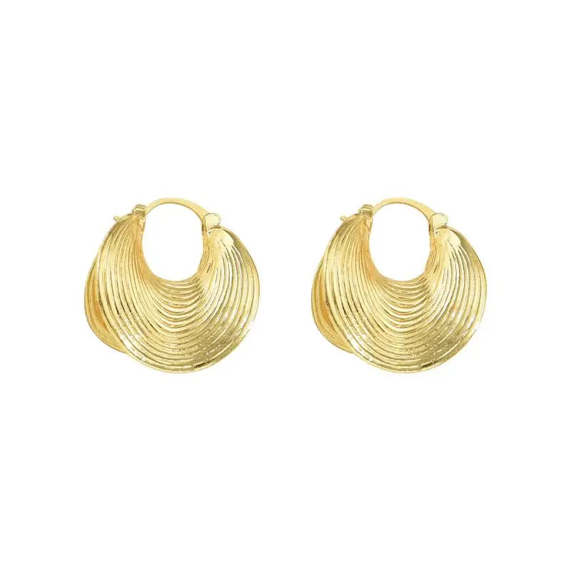 Sparta Unique Geometric Irregular Striped Large Earrings