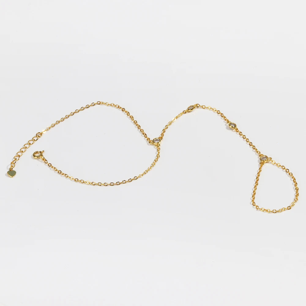 Zahra Hand Chain Bracelet 18K Gold plated Stainless Steel