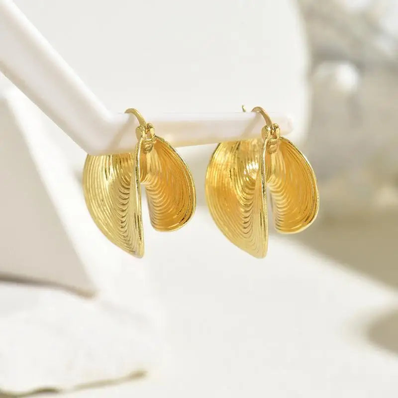 Sparta Unique Geometric Irregular Striped Large Earrings