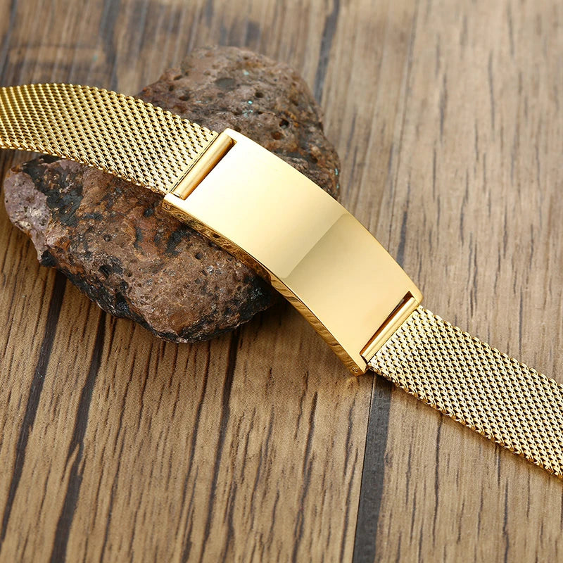 Achilleas Adjustable Bracelets for Men Women Mesh Band Stainless Steel