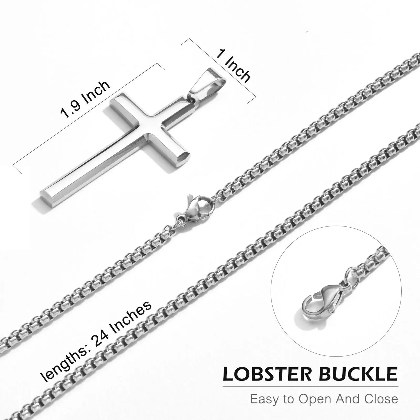 Baby Cross Necklace For Boys Girls Stainless Steel
