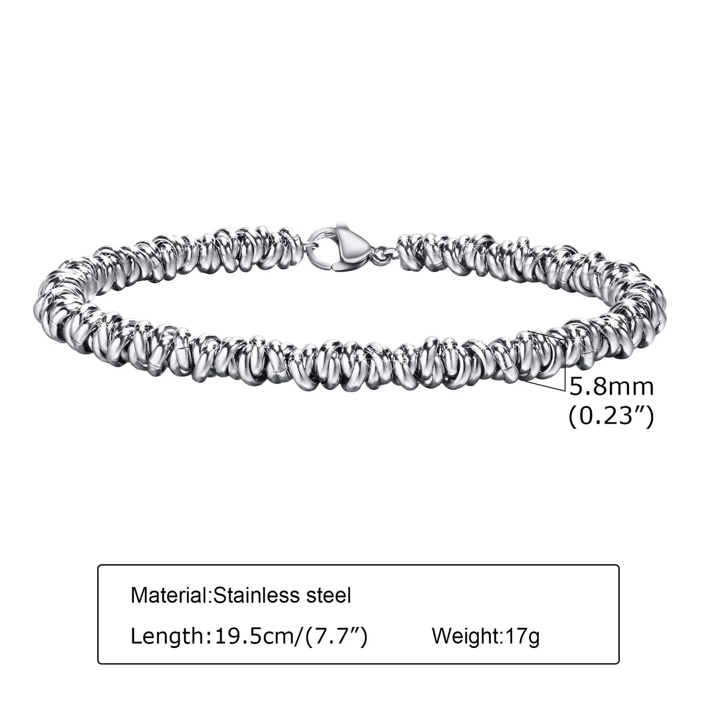 Everlasting Love Unisex Irregular Twisted Stainless Steel Bracelets