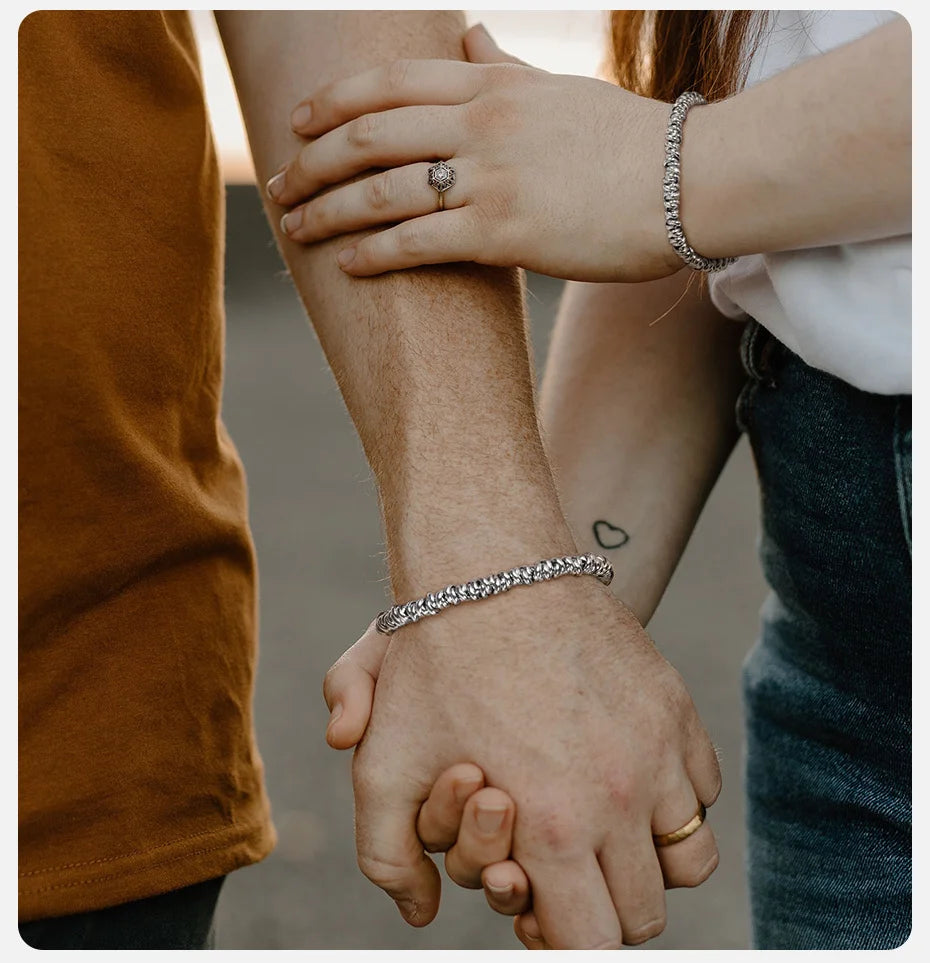 Everlasting Love Unisex Irregular Twisted Stainless Steel Bracelets