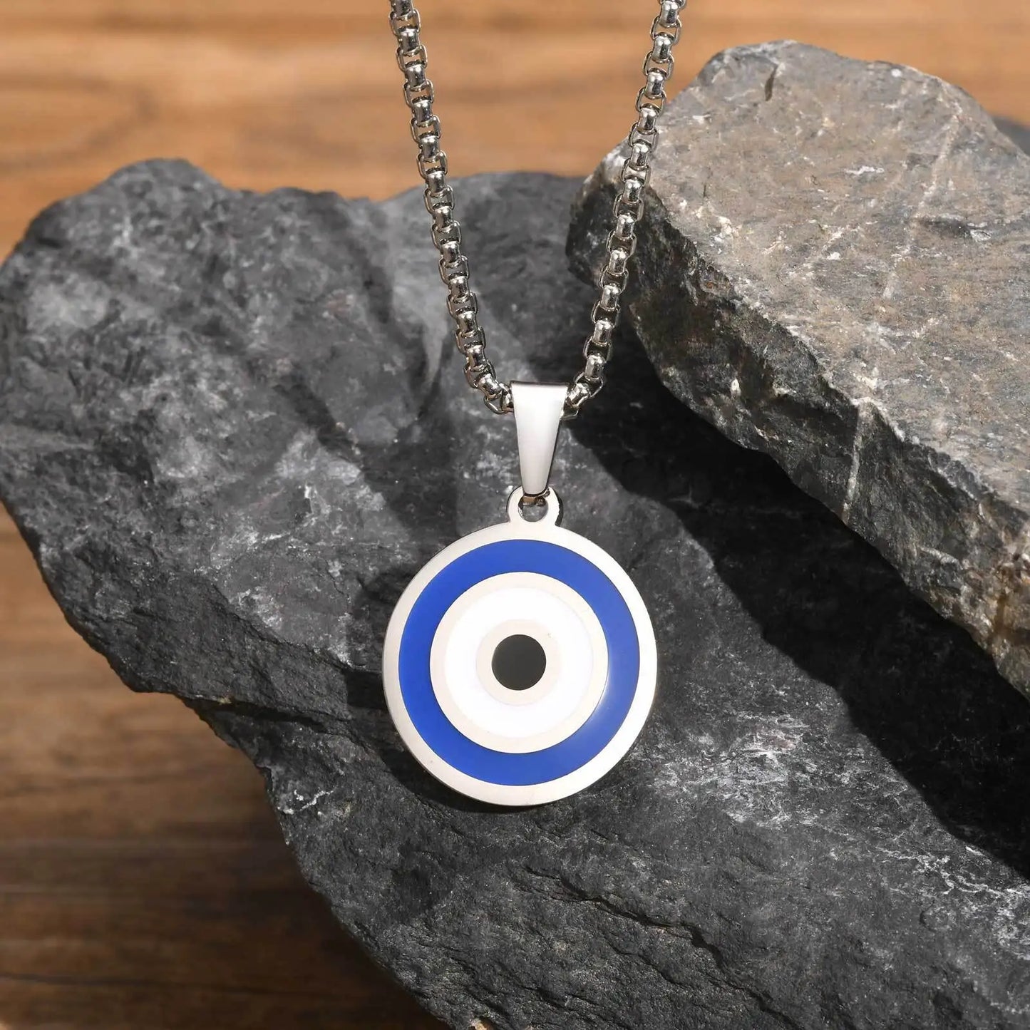 Evil Eye Stainless Steel Pendant Necklaces for Men