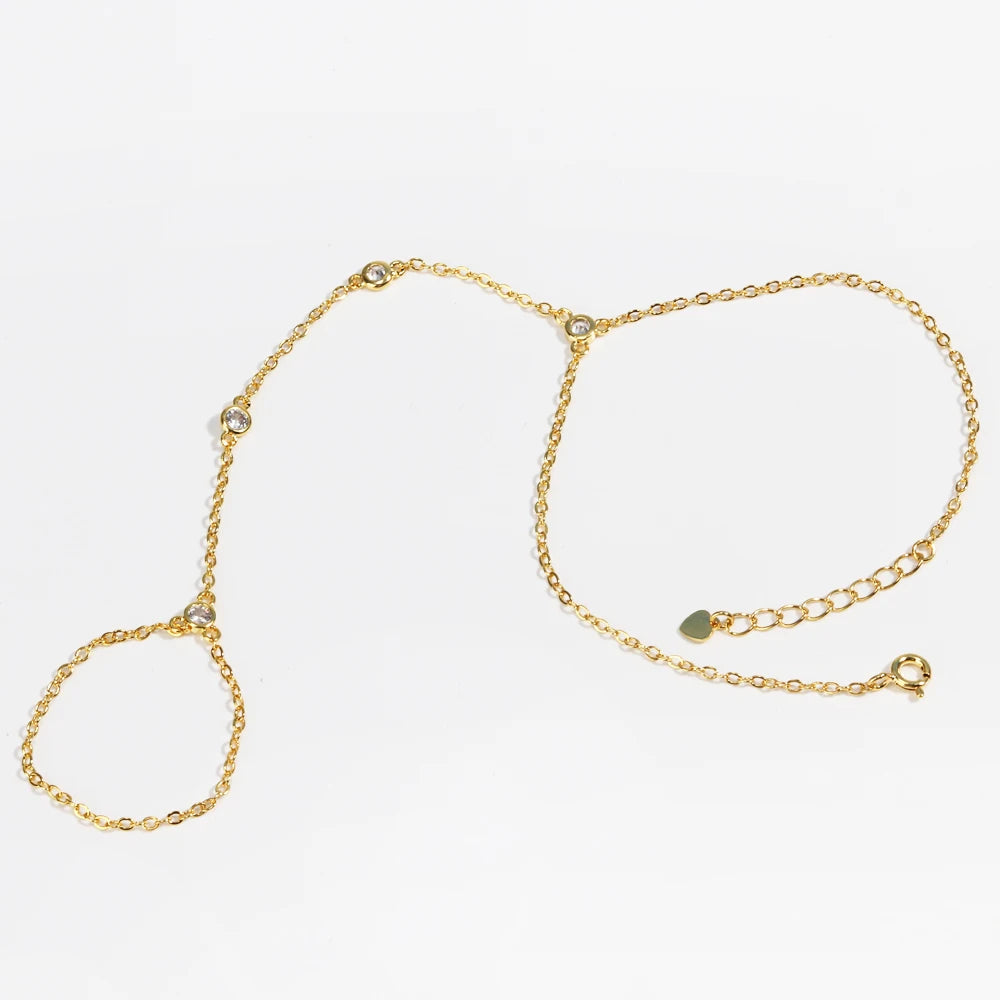Zahra Hand Chain Bracelet 18K Gold plated Stainless Steel