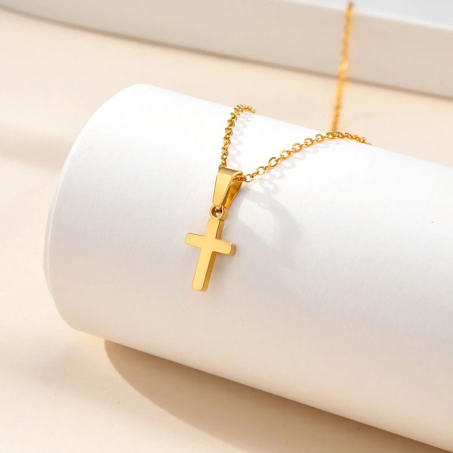 Baby Cross Necklace For Boys Girls Stainless Steel