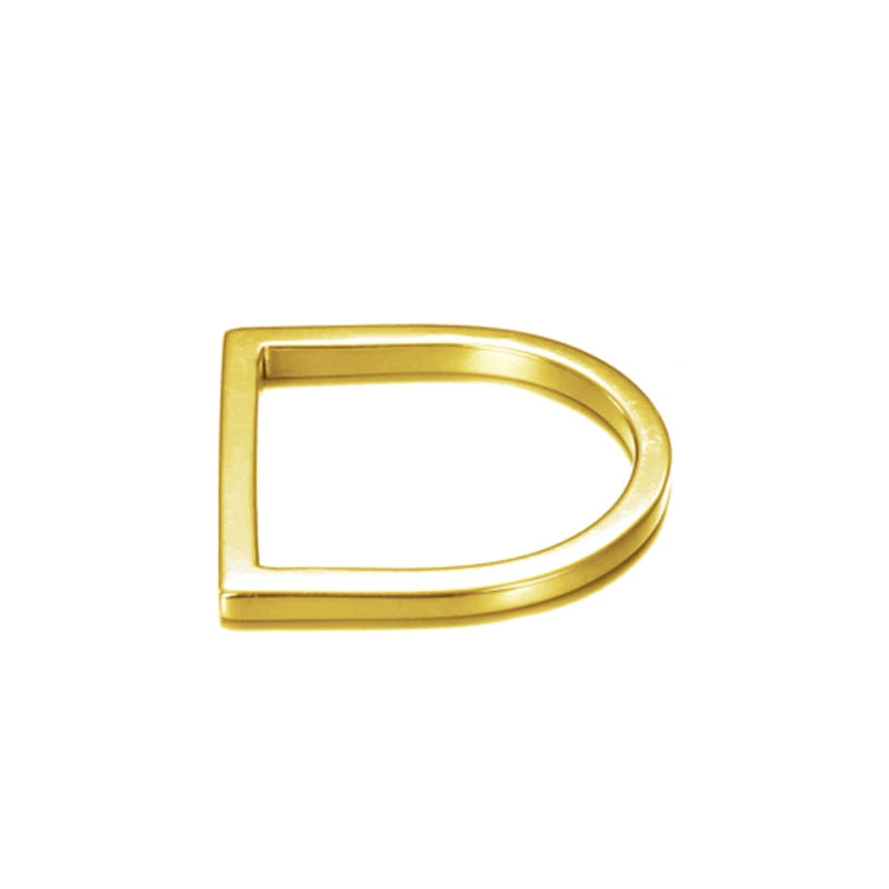 Gaia Stainless Steel D Geometric Ring
