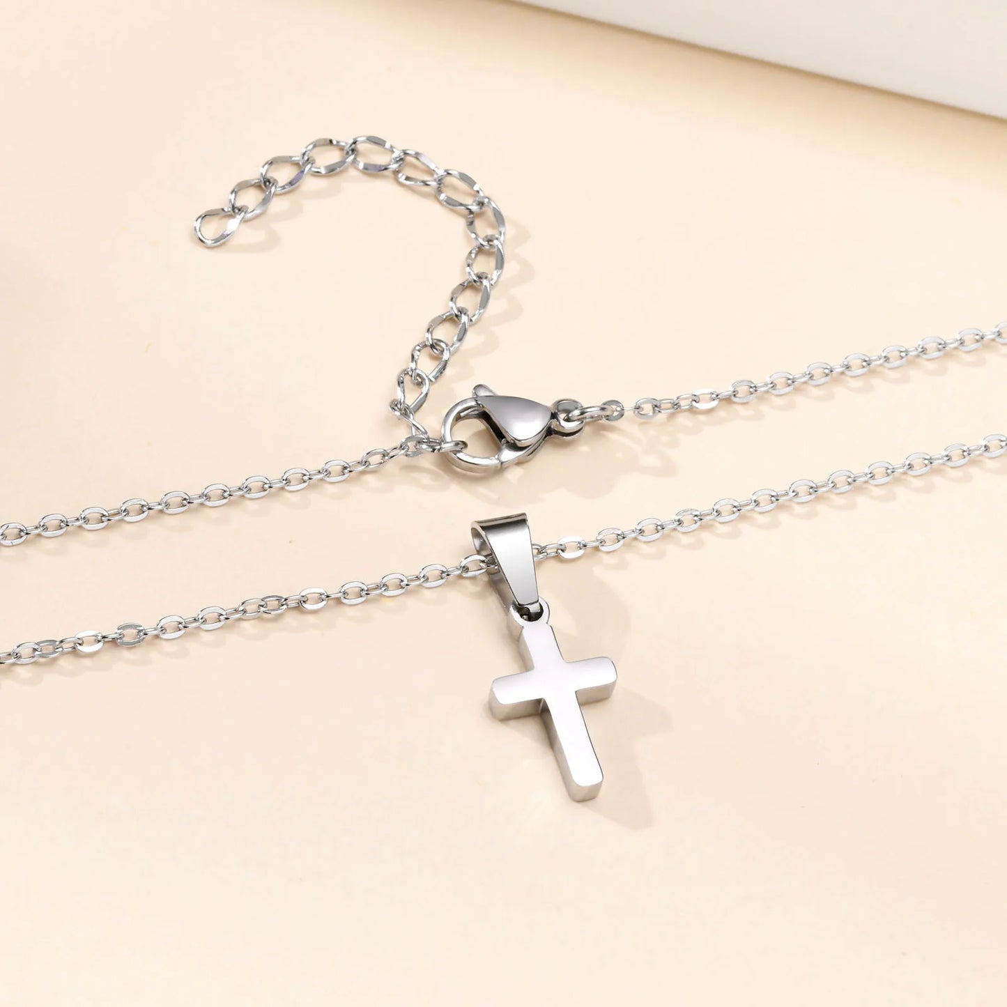 Baby Cross Necklace For Boys Girls Stainless Steel