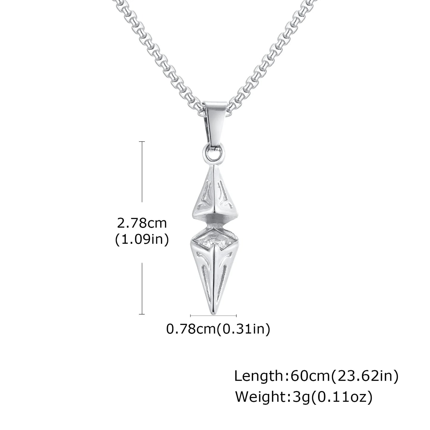 Poseidon Blue Stone Necklace for Men Stainless Steel