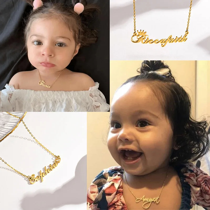 Custom Name Necklaces for Girls and Boys, Stainless Steel