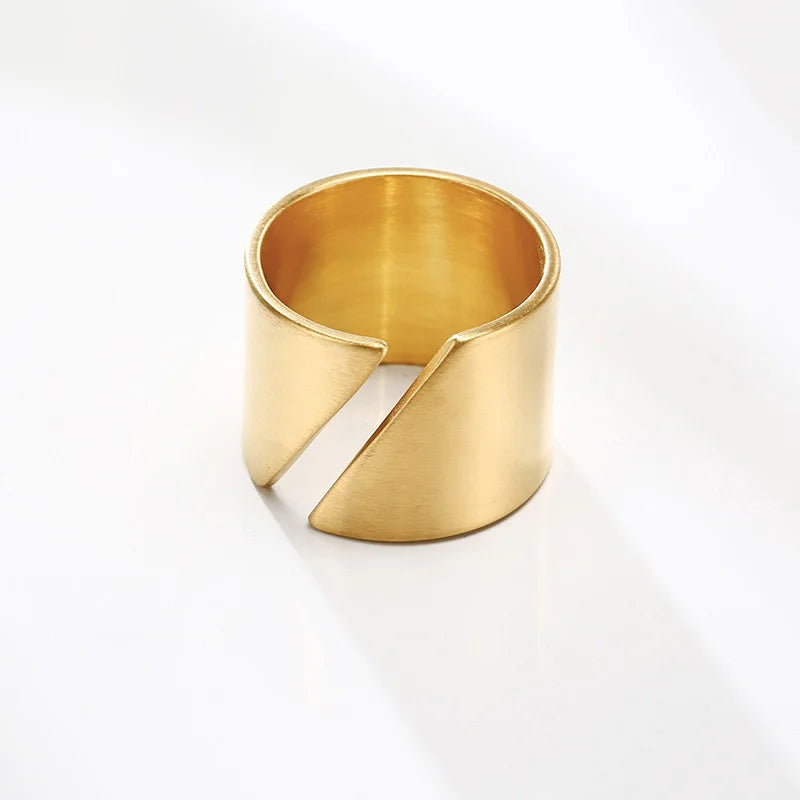 Sofia Stainless Steel Wide Geometric Statement Ring