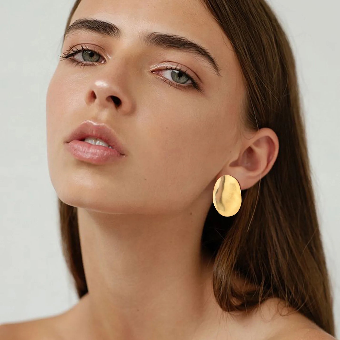 Athena Matt Large Stainless Steel Stud Earrings