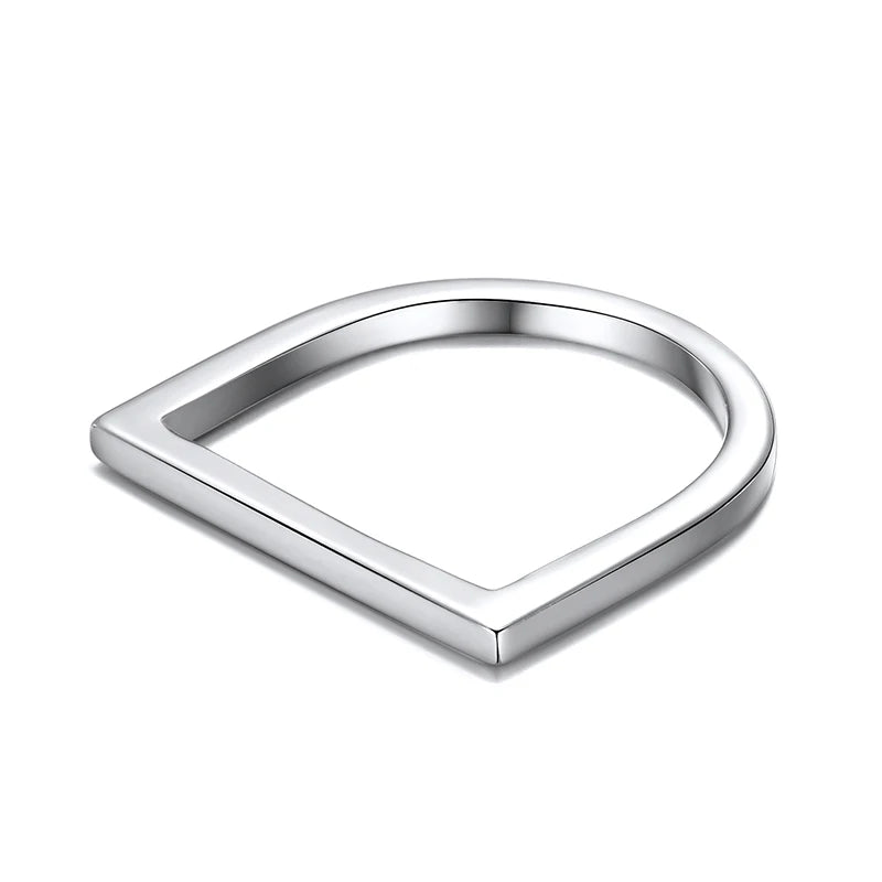 Gaia Stainless Steel D Geometric Ring