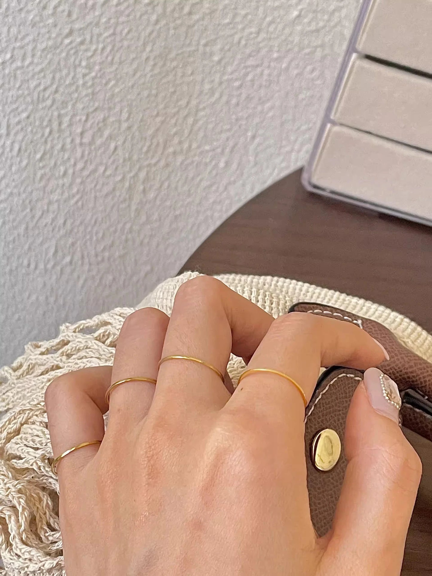 Extremely Thin Stainless Steel Anti-Tarnish Rings for Women