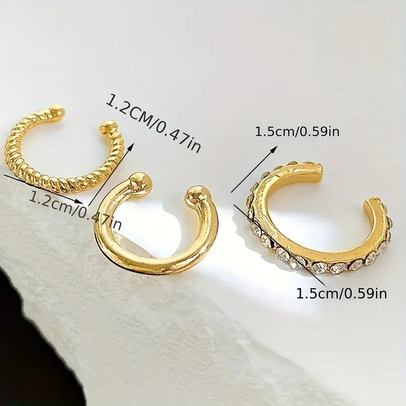 Cleo Korean Design Stainless Steel Clip Earrings No Piercing