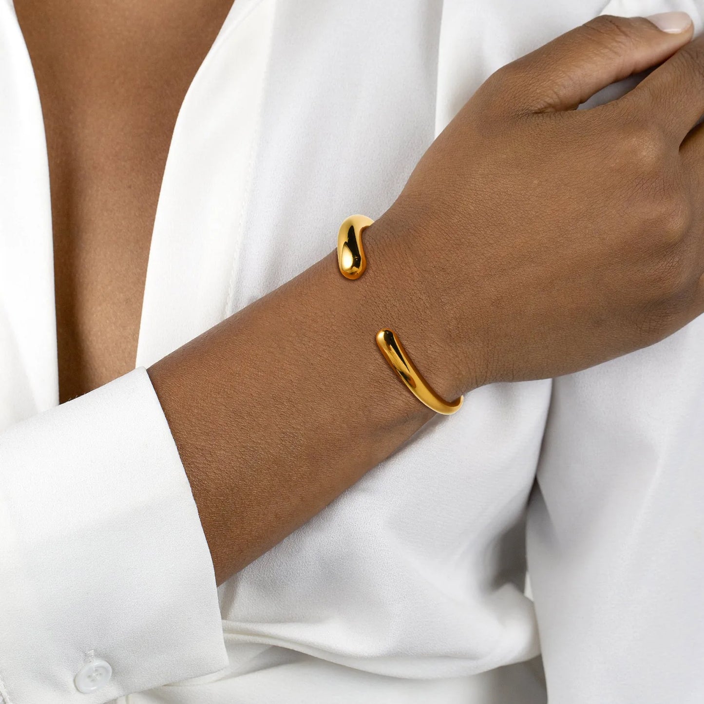 Waterdrop End Cuff Bracelet
