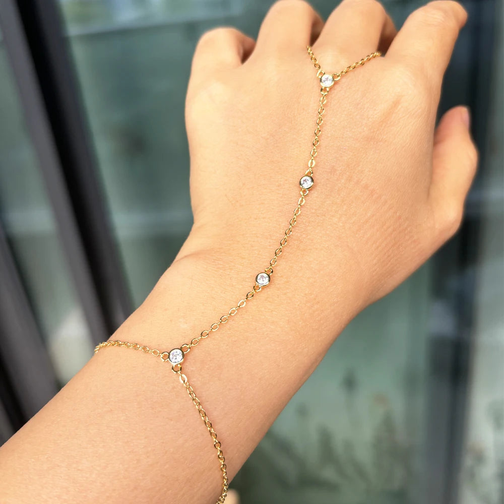 Zahra Hand Chain Bracelet 18K Gold plated Stainless Steel