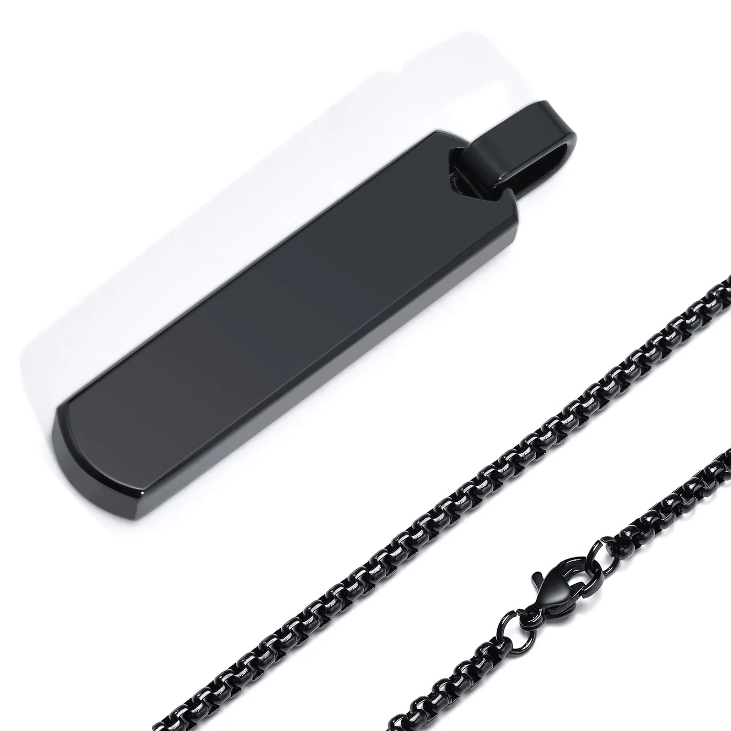 Initial Bar Necklace for Men Silver Colour