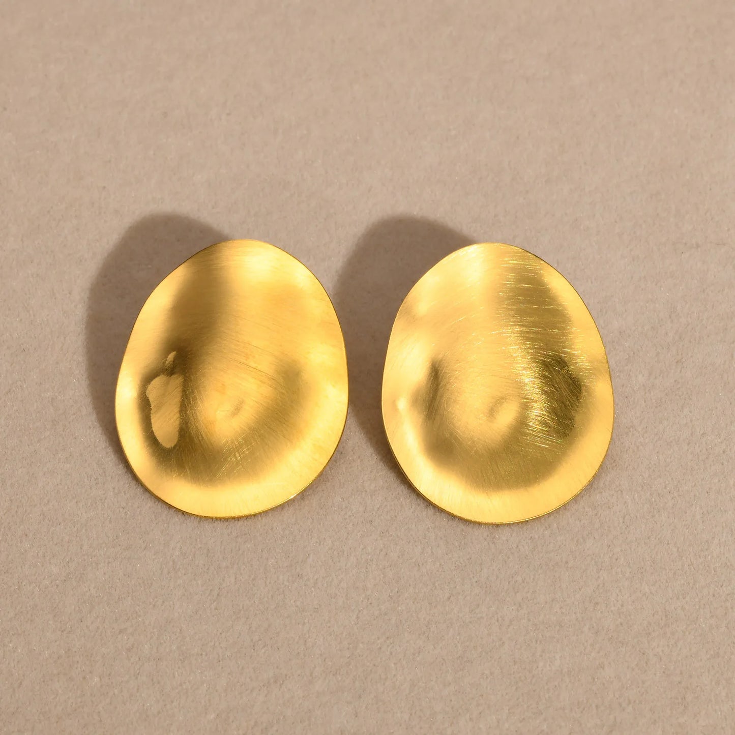 Athena Matt Large Stainless Steel Stud Earrings