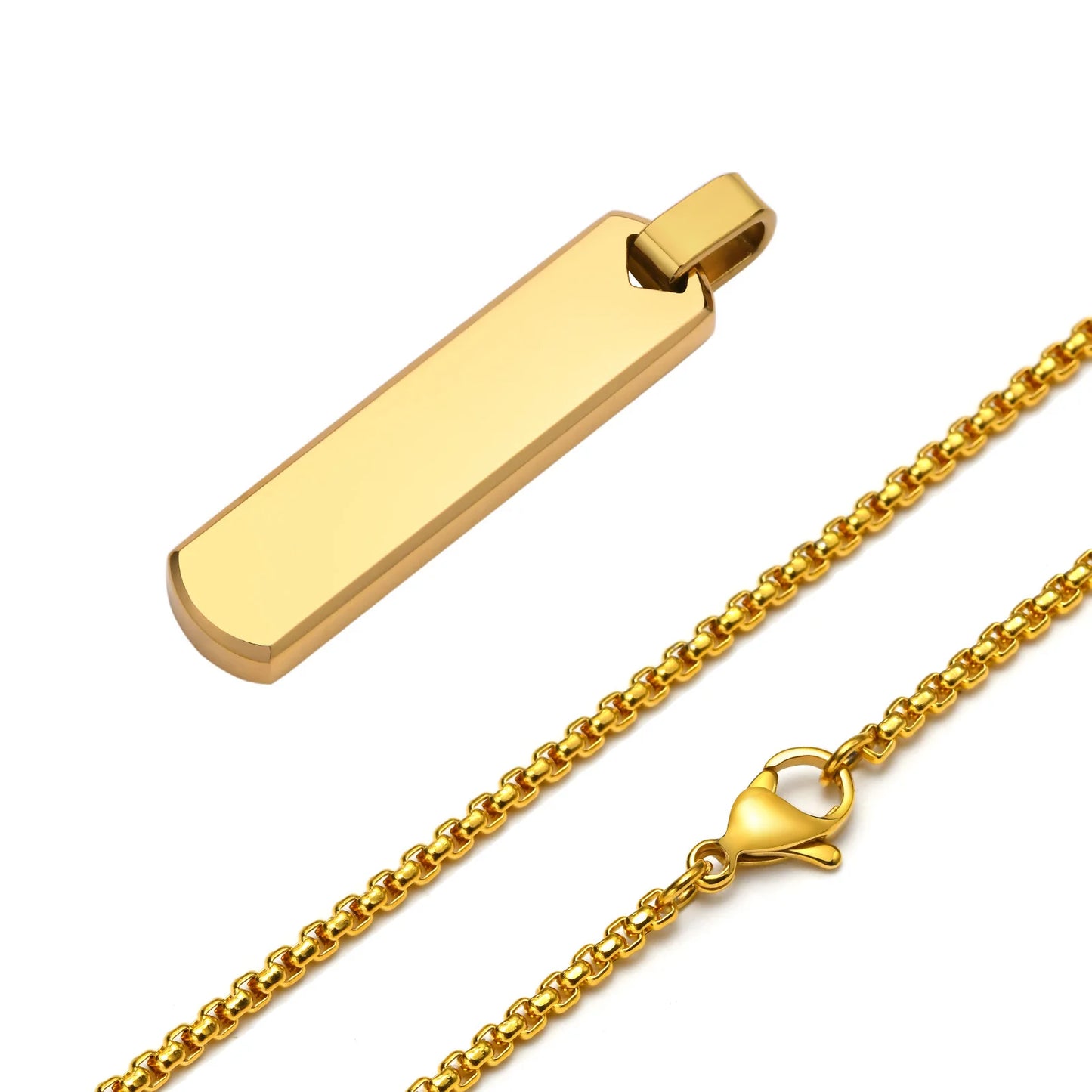 Initial Bar Necklace for Men Silver Colour