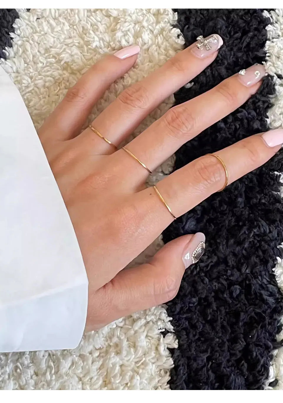 Extremely Thin Stainless Steel Anti-Tarnish Rings for Women