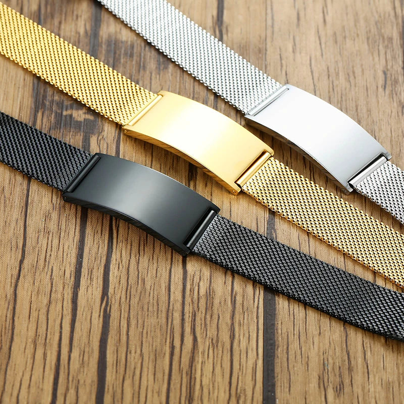 Achilleas Adjustable Bracelets for Men Women Mesh Band Stainless Steel