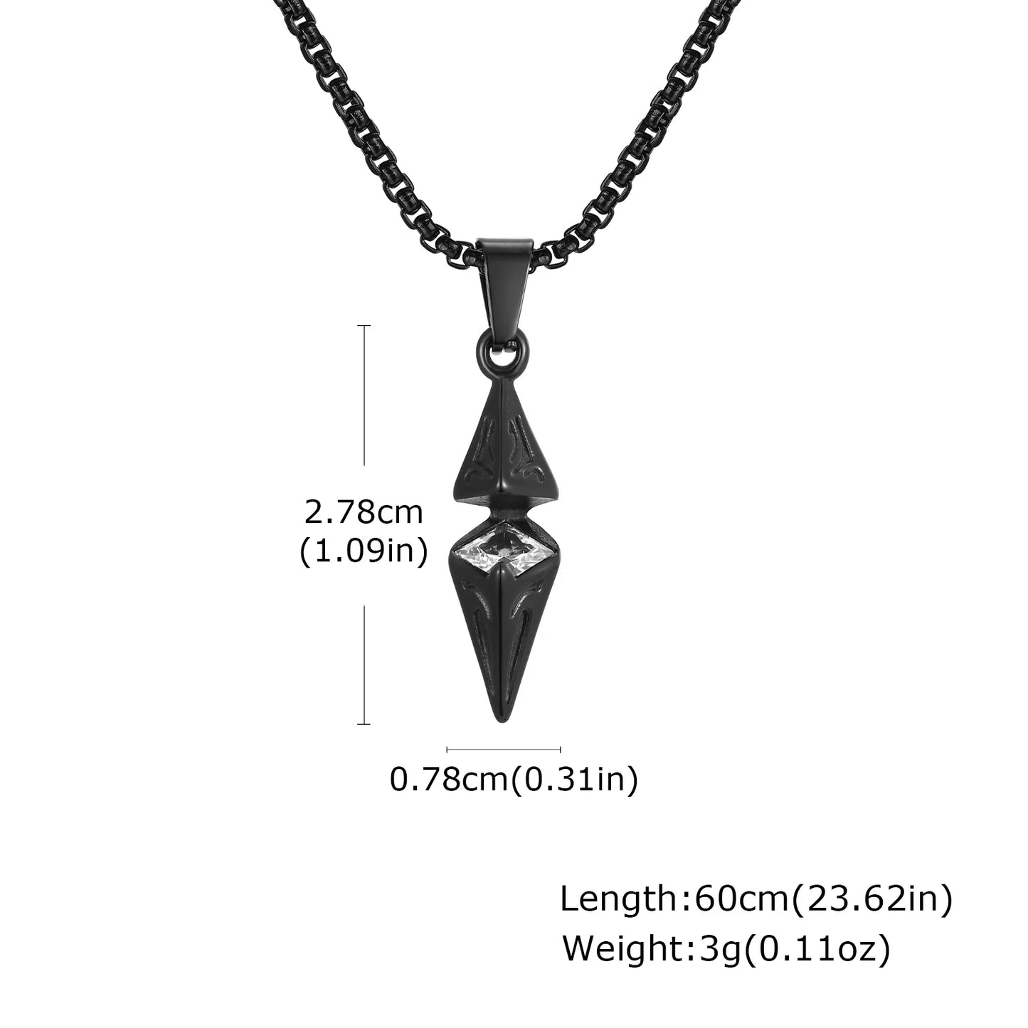 Poseidon Blue Stone Necklace for Men Stainless Steel