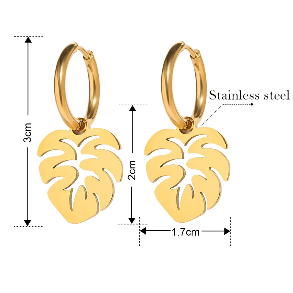 Tropical Plant Leaves Earrings