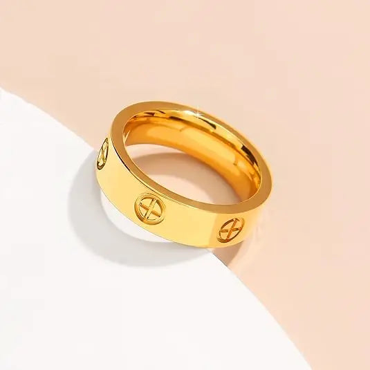 Stainless Steel CZ Crystal Cross Ring For Women or Men