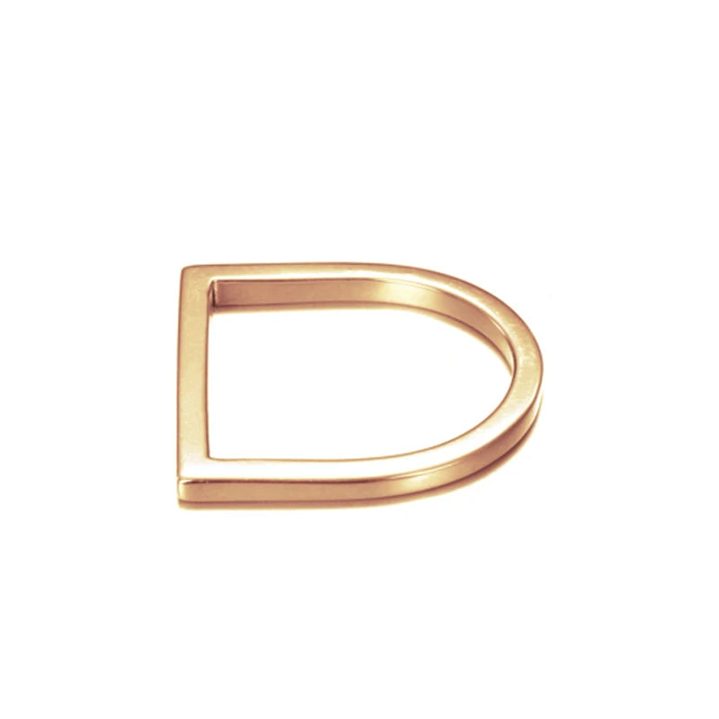 Gaia Stainless Steel D Geometric Ring