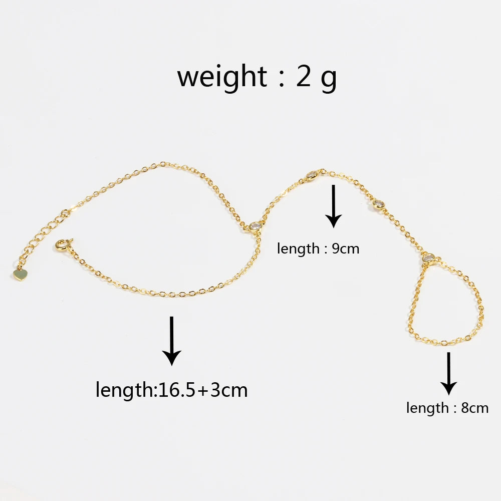 Zahra Hand Chain Bracelet 18K Gold plated Stainless Steel