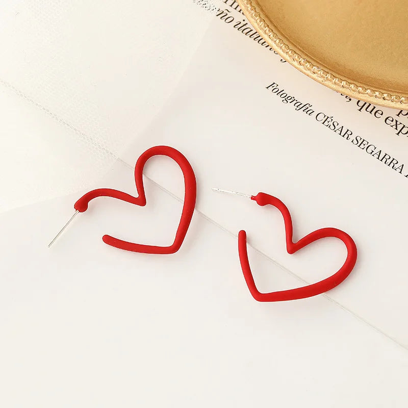 Red Hearts loop Earrings