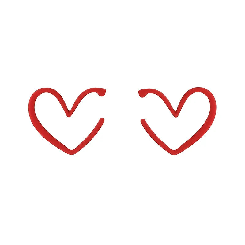Red Hearts loop Earrings