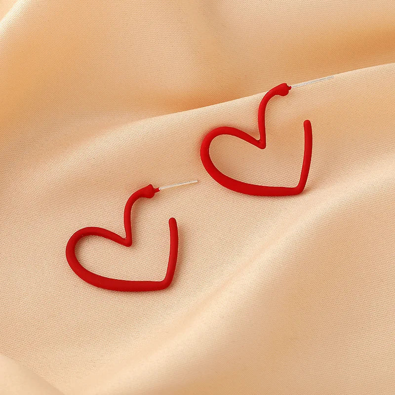 Red Hearts loop Earrings