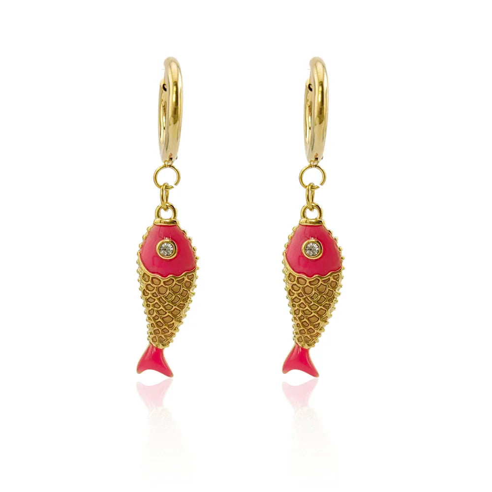 Joanna Stainless Steel Colourful Koi Fish Earrings For Women