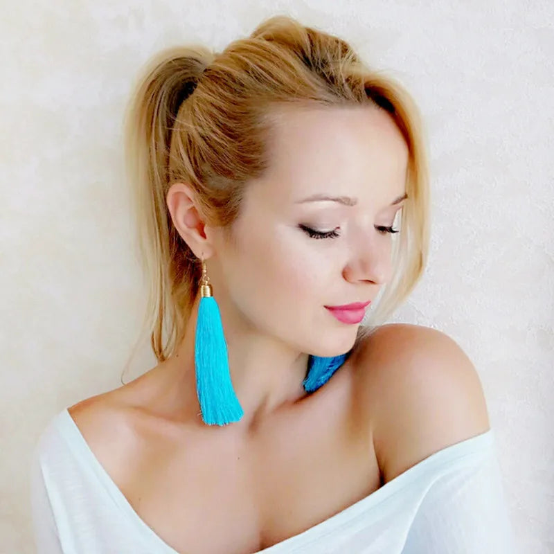 Vintage Ethnic Long Tassel Earrings